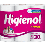 PAPEL HIGIENICO HIGIENOLx6x30MTS FRESH ALOE HOJA SIMPLE