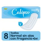 TOALLAS FEMENINAS CALIPSOx8 NORMAL PLANA SIN ALAS FRAGANCIA EXTRACTO CALENDULA