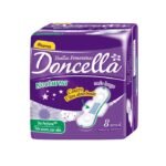 TOALLAS FEMENINAS DONCELLAx8 NOCTURNA TELA SUAVE CON ALAS