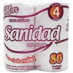 PAPEL HIGIENICO SANIDADx4x80MTS MAX HOJA SIMPLE